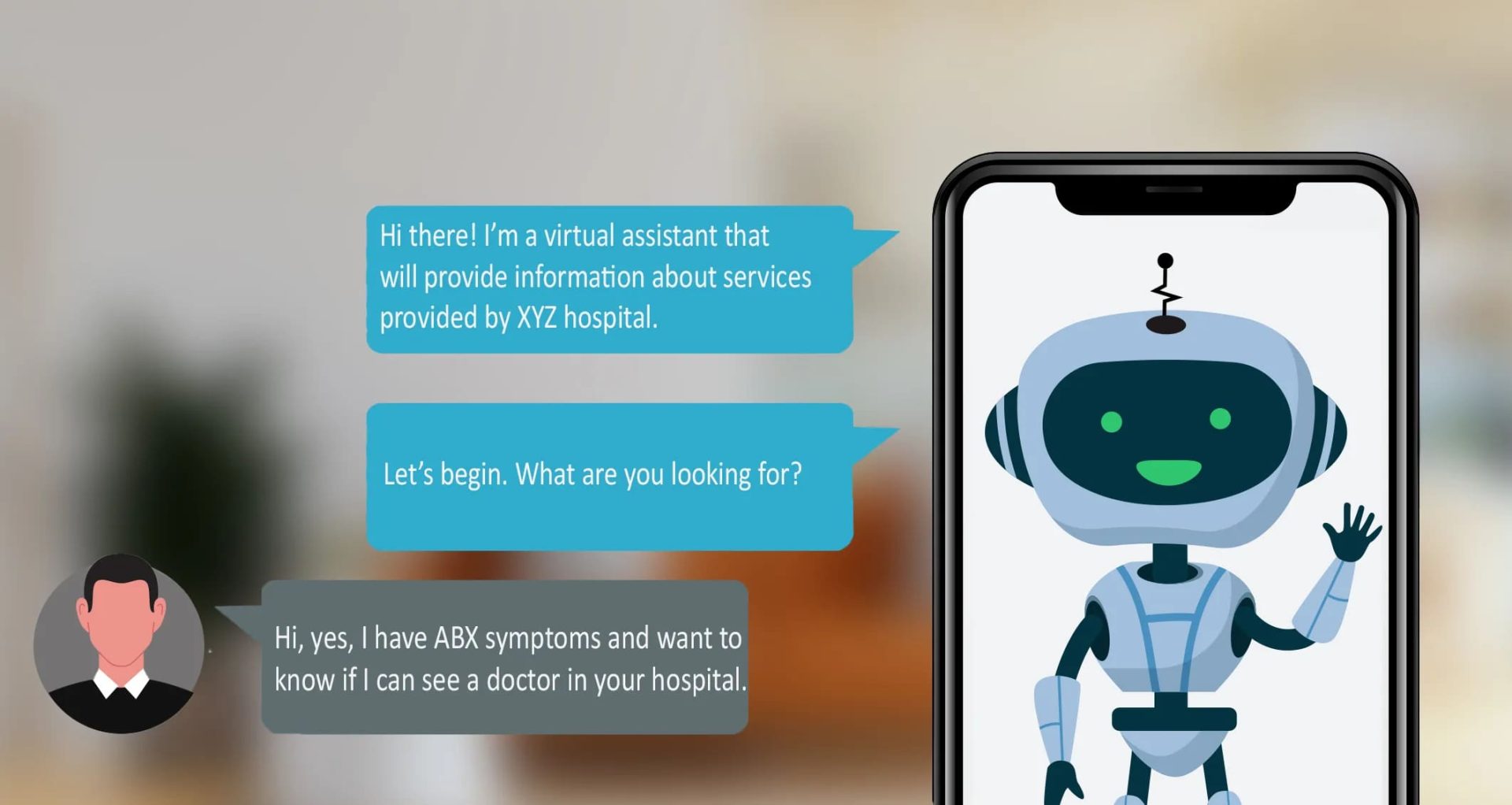 AI virtual assistant for patients care.