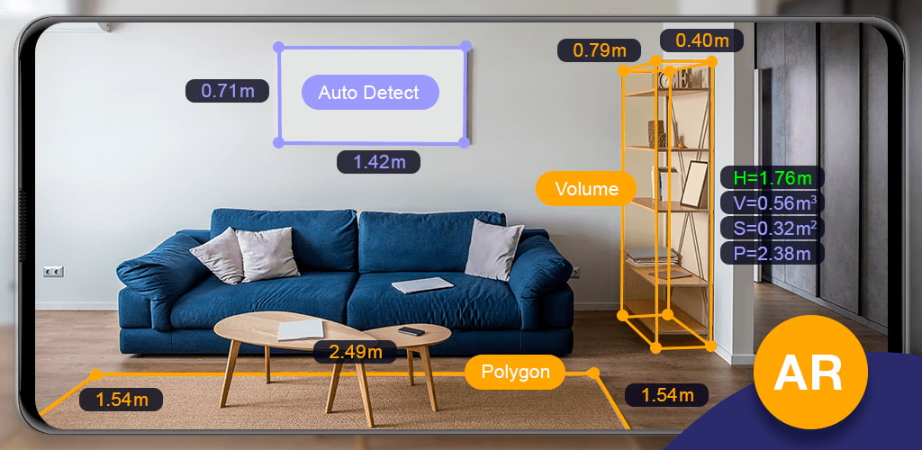 AR ruler camera measurement