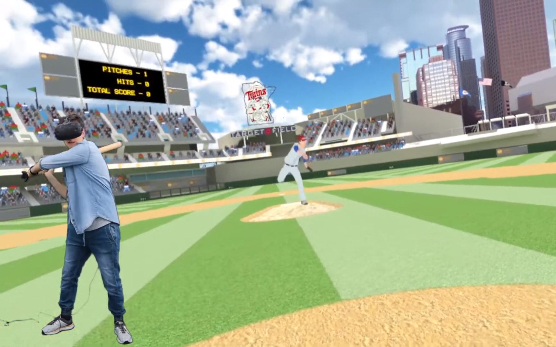 VR baseball game screen 1