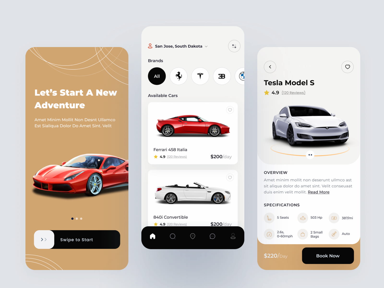 Detailed car profile in mobile application
