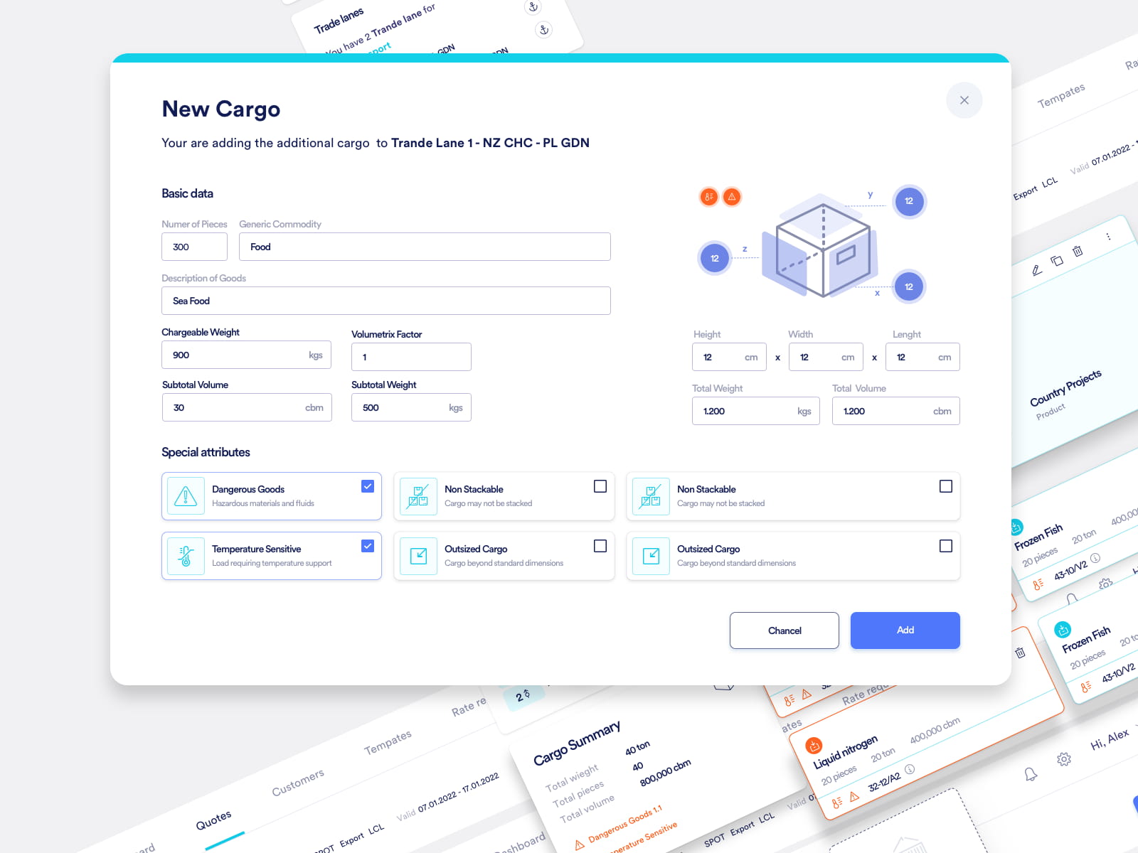 Cargo software in logistics