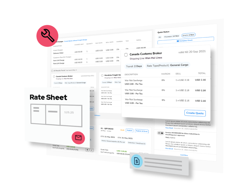 Document management module in freight-forwarding software