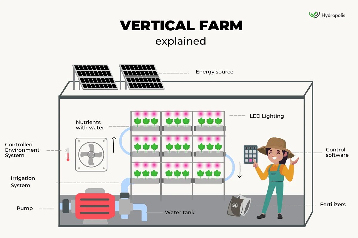 How Vertical Indoor Farm works - explanation