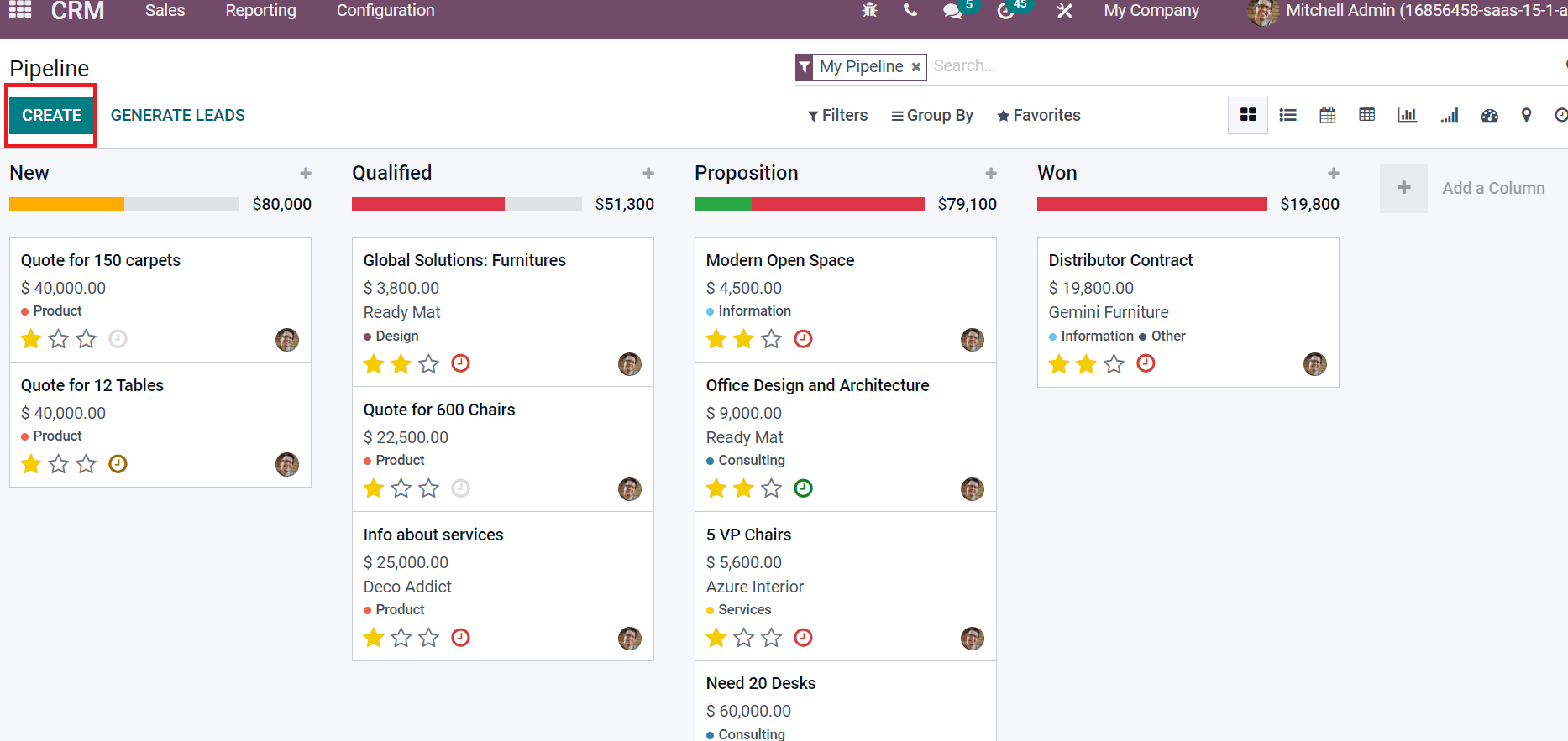 CRM module in Odoo