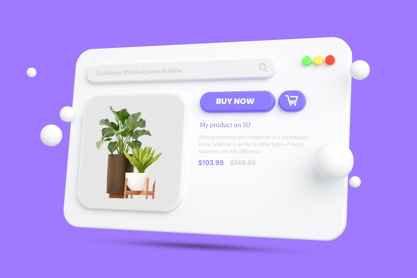 Marketplace product card design mockup