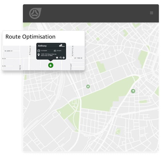 Route optimization module in a fleet management system