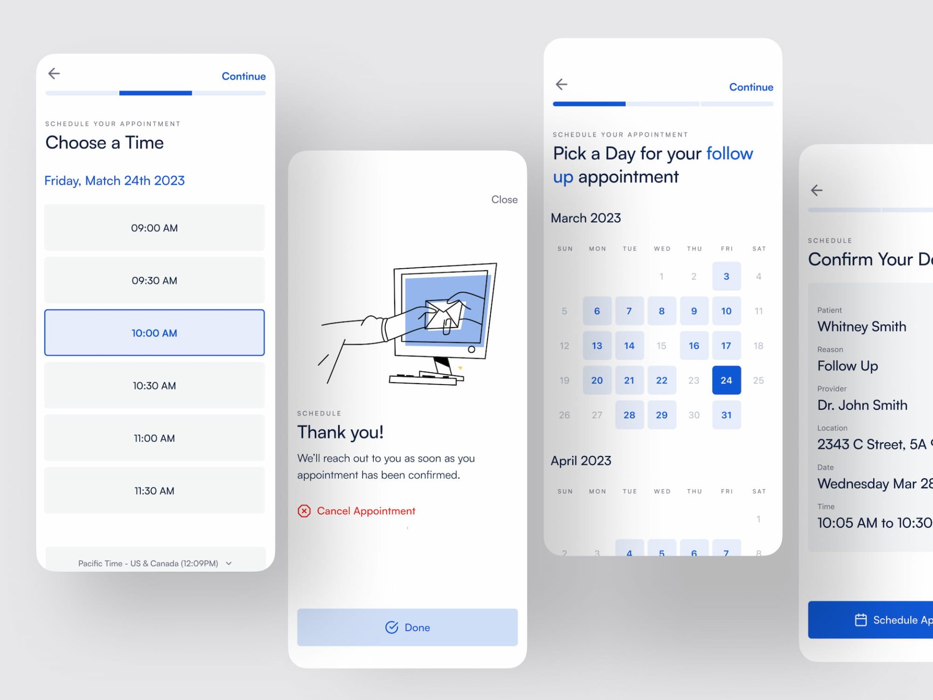 Medical appointment scheduling application